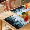 thumbnail image 4 of Forest Turquoise Placemats Set of 12 Retro Trees Silhouette Landscape Place Mats Indoor Wipeable Table Mats Washable Cloth Dining Table Placemats for Kitchen Holiday Party Home Decor 13x19 Inch, 4 of 9