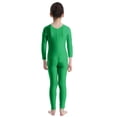 thumbnail image 2 of iEFiEL Kids Girls Long Sleeves Ballet Dance Gymnastics Leotard Jumpsuit Green S, 2 of 6