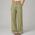 thumbnail image 2 of Women's Vintage Y2k Striped Denim Pants Wide Leg High Waist Stretchy Long Jean Palazzo Trousers with Pocket, 2 of 4