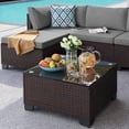 thumbnail image 5 of Aiho 7 Pieces Patio Conversation Set, Outdoor Sectional Sofa with All-Weather PE Rattan Wicker, Gray Cushioned Seating for Backyard, Garden, Poolside, 5 of 8