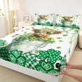thumbnail image 4 of Erosebridal Cute Highland Cattle Full Size Sheets,St.Patrick'S Day Bed Sheets For Teens Kids 4-Piece, 4 of 6