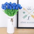thumbnail image 4 of 10 flores artificiales de tulipán de tacto real (azul real) TUNC Sencillez, 4 of 5