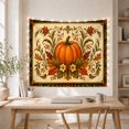thumbnail image 5 of Pumpkin and Maple Leaves on Textured Parchment, Cozy Folk Art for Nature Lovers, Neutral Botanical Wall Decor, Thanksgiving Hostess Gift, Tapestry Wall Hanging for Living Room and Bedroom, 5 of 7