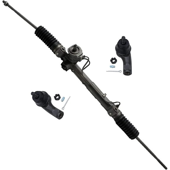 Detroit Axle - Front 3pc Rack and Pinion Kit for 2008-2011 Ford Focus, 1 Power Steering Rack and Pinion Assembly 2 Outer Tie Rod Ends 2008 2009 2010 2011 Replacement