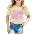 thumbnail image 2 of Girls Fashion Casual Letter Print Short Sleeve T-Shirt, Round Neck Tee Top for Youth Sizes 3-13, Comfortable Daily Wear, Trendy Design for School and Play, Soft Fabric, 2 of 5