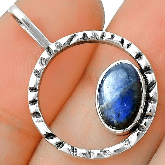 Blue Fire Labradorite - Madagascar 925 Sterling Silver Pendant Jewelry P-1067 SDP139651