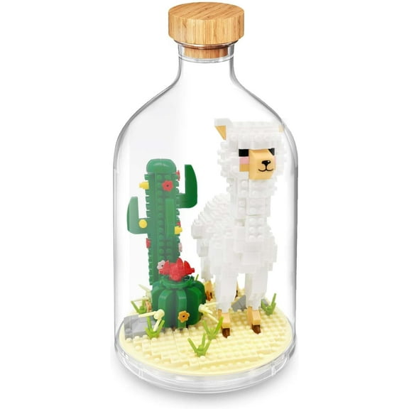 SKQIT Mini Animals Building Blocks Sets, Cute Alpaca Building Set Animal Figures for Office Home Decor, Micro Mini Bricks Creative Birthday Gifts for Adults Ages 14 