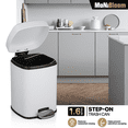 thumbnail image 4 of MoNiBloom 1.6 Gallon Trash Can with Soft Close Lid, Step On Trash Can with Removable Inner Bucket, Waste Bin Garbage Container for Bathroom Bedroom Office, White, 4 of 11