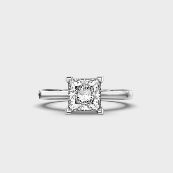 1 Carat Beautiful IGI Certified Lab Grown Diamond Engagement Ring for Women 10K White Gold | Princess Cut Lab Created Solitaire Diamond Rings | Size 7 Diamond-Capitals