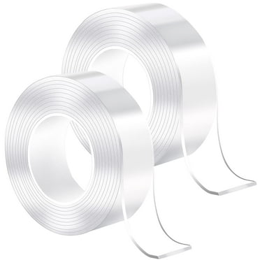 Double Sided Tape Heavy Duty Mounting Tape(2 Pack, 120"x 0.8" 120" x 1.18"), Removable Adhesive Wall Tape for Picture Hanging, Reusable and Washable Strong Sticky Two Sided Tape for Poster Carpet