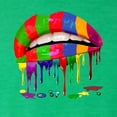 thumbnail image 3 of Wild Bobby, Colorful Painted Lip, Streetwear, Women Tri-Blend Racerback Tank Top, Envy, Large, 3 of 5