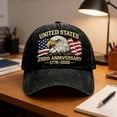 thumbnail image 6 of 250th Anniversary USA Hat, America 250 Merchandise, United States 250th Anniversary Baseball Cap, Patriotic Cap For Men & Casual Celebrations, 6 of 7