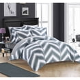 thumbnail image 2 of Chic Home Dallas 3-Piece Reversible Chevron Duvet Cover Set, King, Grey, 2 of 2