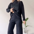 thumbnail image 5 of New Stylish Women'S Two-Piece Set Featuring Casual Straight Leg Pants And Loose High Neck Knit Top For A Chic Look, 5 of 8