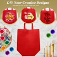 thumbnail image 3 of Reusable Totes Bags - 100 Pcs Non Woven Grocery Handle Bags for Shop Events & Retail Store(Red), 3 of 7