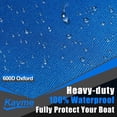 thumbnail image 2 of Kayme 600D Heavy Duty Boat Cover, Waterproof and Tear Resistant Boat Canvas, Tarps with Windproof Straps. Fit for V-Hull, Tri-Hull, Bass Boat, Fish & Ski Boat, Length 16'-18.5', Width up to 94"., 2 of 6