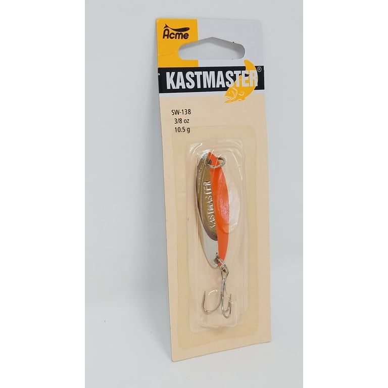 Acme Tackle Kastmaster Fishing Lure Spoon Chrome Flo Orange Stripe 3/8 oz.