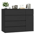 thumbnail image 6 of Homfa 5 Drawer Dresser with Door, Modern Accent Storage Cabinet Chest of Drawers for Bedroom Living Room, Black, 6 of 7