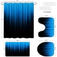 thumbnail image 5 of 4 Pcs Teal and Black Shower Curtain Bathroom Set with Rugs, Toilet Lid Cover and Bath Mat, Gradient Teal Shower Curtain with 12 Hooks, Bathroom Decor Set, 5 of 6