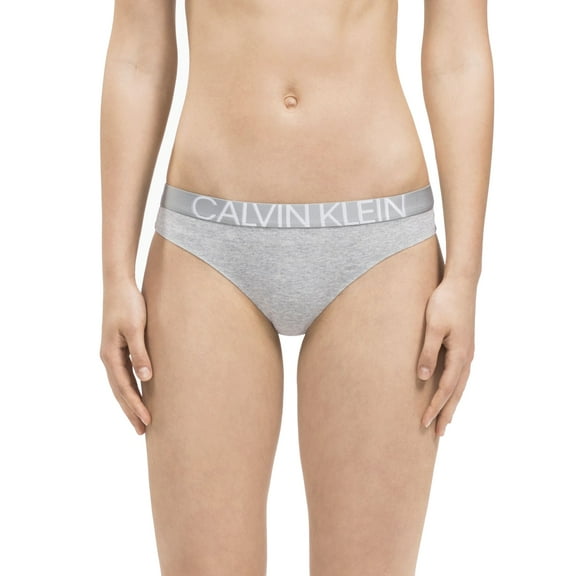 Calvin Klein Women's Plus Size Statement 1981 Thong Panty, Grey Heather, 1X