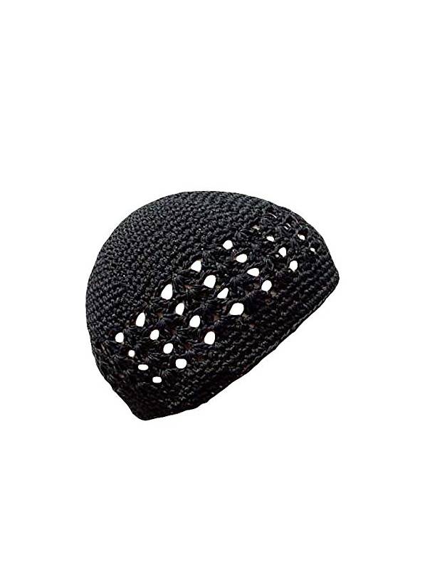 Black Crochet Beanie Skull Cap Beanie Hat
