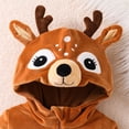 thumbnail image 6 of Cjfdfy Newborn Baby Animal Reindeer Costume, Plush Long Sleeve Hooded Jumpsuit, Cute Infant Halloween Snowsuit Halloween Holiday Outfit Baby Animal Costumes Unisex 1-24Months, 6 of 9