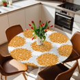 thumbnail image 2 of Yellow Hydrangea Flowers Elastic Fitted Round Table Cover Grey Floral Modern Waterproof Outdoor Tablecloth for Holiday Party, Picnic, Patio & Dining Fits Tables Up to 36"-44", 2 of 8