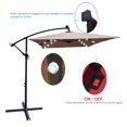 thumbnail image 3 of Outdoor Patio Umbrella with Solar Lights, 2x3M Rectangle LED Solar Powered Umbrella with Crank and Cross Base, Market Waterproof 6 Ribs Umbrella for Garden Deck Backyard Pool, 3 of 8