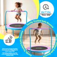 thumbnail image 3 of YORIN 36" Trampoline for Kids, 3FT Mini Indoor/Outdoor Foldable Toddler Trampoline with Adjustable Foam Handle, Small Rebounder Fitness Trampoline with No-Gap Padded Cover, Gift for Baby, Girls, Boys, 3 of 10