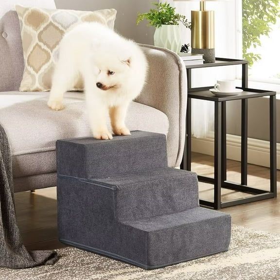 Iwicker Foam Pet Steps Stairs Non-Slip Removable 3 Steps Pet Stairs for Cats and Dogs