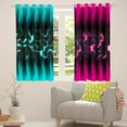 thumbnail image 5 of Erosebridal Geometric Honeycomb Curtains Blackout Neon Pink Teal Black Striped Curtains & Drapes Bedroom,Gradient Ombre Window Curtains Beehive Hexagon Window Treatments, 5 of 6