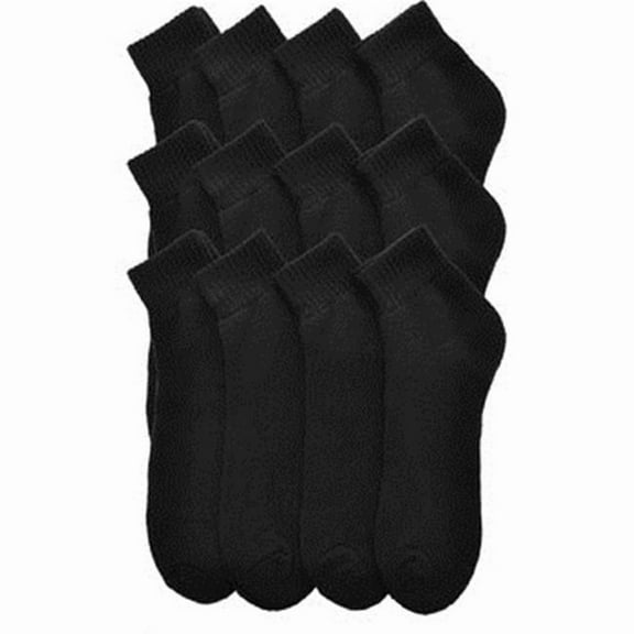 Swan Unisex Athletic Quarter Socks (12-Pairs)
