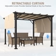 thumbnail image 5 of GAZEBETER 10 x 10 ft Outdoor Pergola with Retractable Canopy,Metal Steel Frame,Sun Shade Shelter for Garden,Backyard and Deck,Beige, 5 of 12