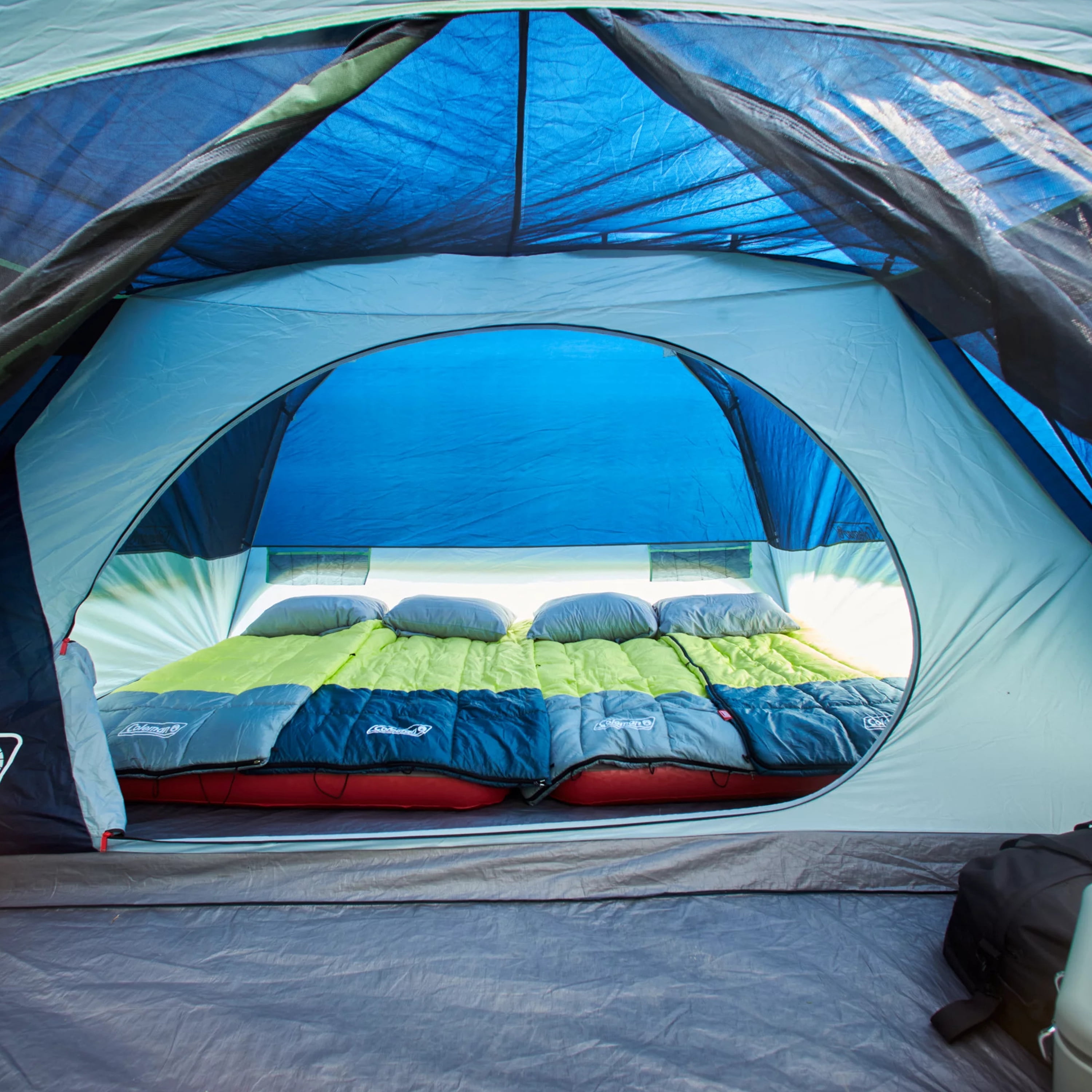 Coleman Skydome 8-Person Camping Tent With Screen Room, Blue Nights