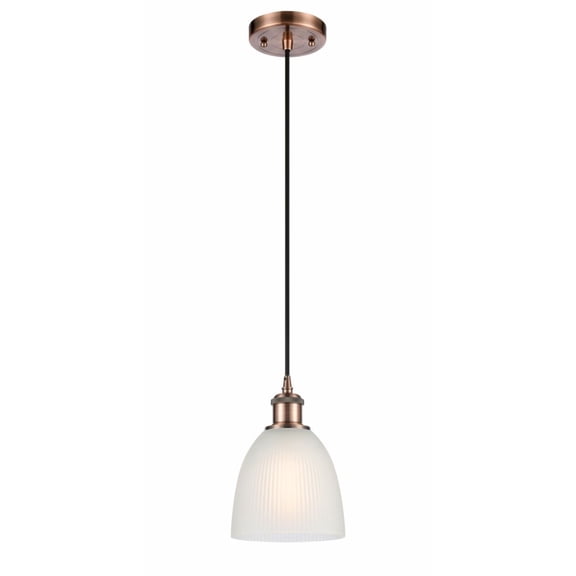 516-1P-AC-G381-LED-Innovations Lighting-Castile-3.5W 1 LED Mini Pendant in Industrial Style-6 Inches Wide by 9 Inches High   Antique Copper Finish