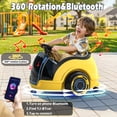 thumbnail image 5 of East doll 12V Electric Ride on Toy, Push Car for Toddler with Remote Control, 360°Spin, 5-Point Safety Belt, 1.3-2.5MPH, Music, Horn, Kids Ride On Toy Ages 1-3, Yellow, 5 of 9
