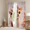 thumbnail image 3 of Castle Fairy Cute Deer Curtains Pack of 2 (42x84 Each) for Teenagers,Cartoon Jungle Animal Curtains Blackout,Kawaii Woodland Wildlife Bedroom Curtains,Breathable Home Decor, 3 of 6