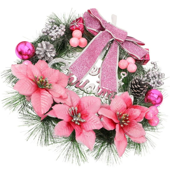 UPOUART Floral Wreaths for Front Door Decorative Pink for Door Decoration 1Set