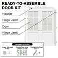 thumbnail image 3 of 48" x 80" 6-Lite Frosted Glass Double Doors with French Door Ready-to-Assemble Jamb, Solid Door, Silver Levers & Hinges, Interior Door, Pre-finished & Paintable, White, 3 of 8