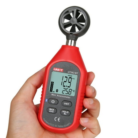 SENRISE Portable UT363BT Digital Anemometer for Measure Wind Speed and Temperature by Bluetooth Red