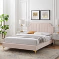 thumbnail image 1 of Modway Sienna Performance Velvet Full Platform Bed in Pink, 1 of 11