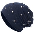thumbnail image 4 of Practical Warm Windproof Breathable Casual Urban Bonnet Hat Autumn Winter Warm Hat Soft and Skin Friendly Pearl Hot Diamond Sleeve Cap GREY, 4 of 8