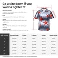 thumbnail image 6 of Lsque Starfish Navy Blue Stripe pattern Hawaiian Shirt for Men, Unisex Summer Beach Casual Short Sleeve Button Down Shirts-3X-Large, 6 of 9