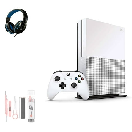 Pre-Owned Microsoft Xbox One S 1TB, 4K Ultra HD White with BOLT AXTION Cleaning Kit Headset (Refurbished: Like New)