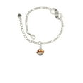 thumbnail image 2 of Delight Jewelry Goldtone Translucent Brown with Crystals Spinner Silver-tone Paw Infinity Link Chain Bracelet, 6"+2" Extender, 2 of 3