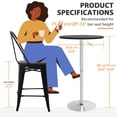 thumbnail image 3 of CL.HPAHKL High Top Cocktail Table, Height-Adjustable Round Pub Table with Solid Top and Sturdy Metal Base Modern Drink Tables for Small Spaces Tall Bistro Tables for Dining Room, Party (1, Black), 3 of 10
