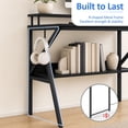 thumbnail image 4 of 39.5 " Modern Computer Desk with Monitor Stand & Storage Shelf, Small Gaming Desk for Home Office，Black, 4 of 9