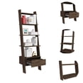 thumbnail image 4 of Hamburg Ladder Bookcase, Five Open Shelves, One Drawer Dark Walnut, 4 of 6