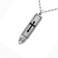 thumbnail image 3 of 1x colgante de urna de cenizas de cremación de balas de acero inoxidable Memorial Plata Sunnimix Collar con colgante de bala, 3 of 7
