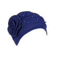 thumbnail image 2 of Lroveb Turbans for Women Head Wrap Hijab Beading India Hat Muslim Ruffle Cancer Chemo Beanie Floral Turban Cap Hat, 2 of 4